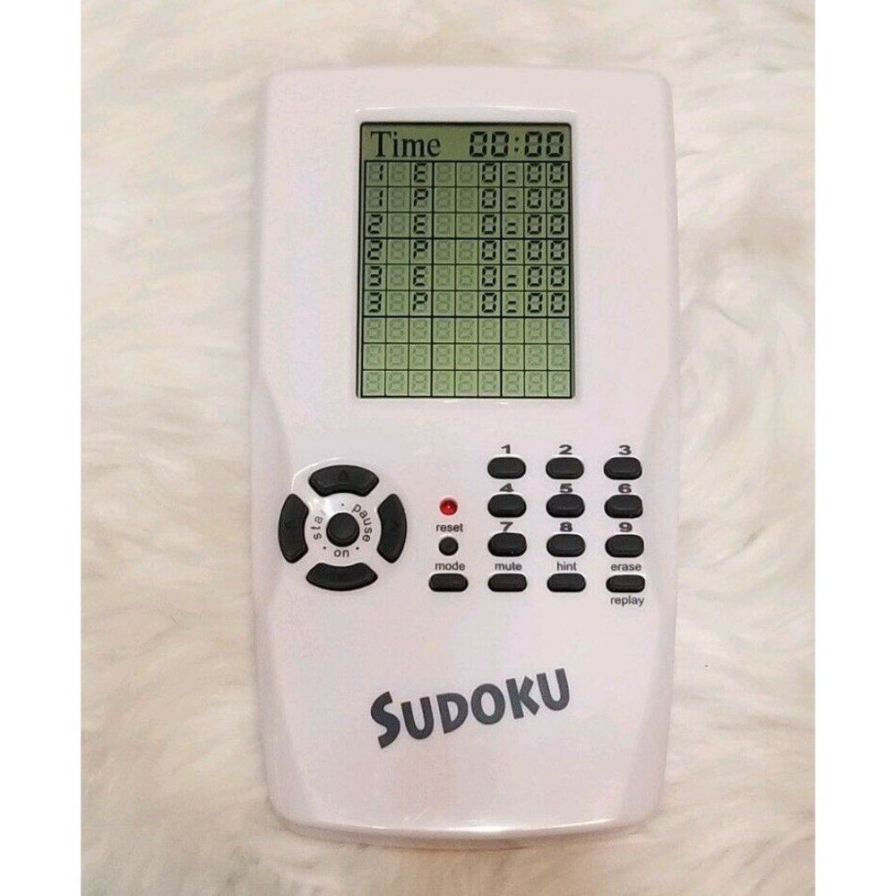Sudoku 15K Electronic Handheld Travel Game White Tested Works